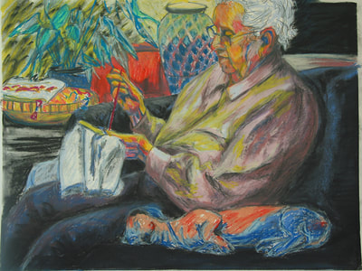 Knitting, Old Woman, Original Work At Staiger Studio