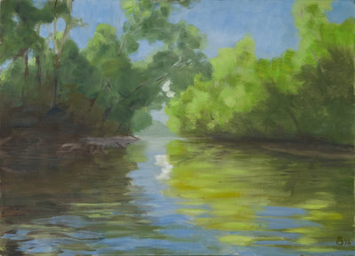 Reflecting River, Oil Painting, Staiger Studio 434-962-8463