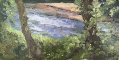 Oil Painting On Canvas, Riverbank, Staiger Studio