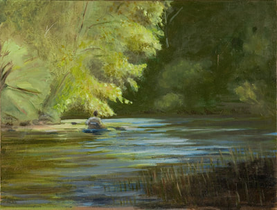 Rowing A Boat, Beautiful Paintings By Linda