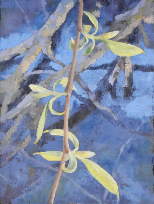 Willow bud wetland, floral, flower oil painting by Linda Staiger of Staiger Studio